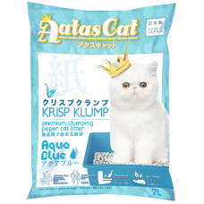 Aatas Cat Krisp Klump Premium Clumping Paper Cat Litter Aqua Blue 7L (4 Packs)