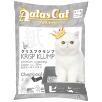 Aatas Cat Krisp Klump Premium Clumping Paper Cat Litter Charcoal 7L (4 Packs)