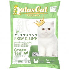Aatas Cat Krisp Klump Premium Clumping Paper Cat Litter Green Tea 7L (4 Packs)
