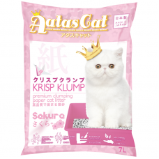Aatas Cat Krisp Klump Premium Clumping Paper Cat Litter Sakura 7L (4 Packs)
