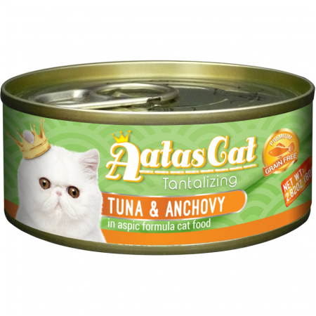 Aatas Cat Tantalizing Tuna & Anchovy Canned Food 80g Carton (24 Cans)