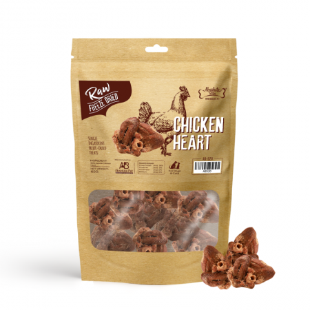Absolute Bites Raw Freeze Dried Chicken Heart Dog Treats 65g