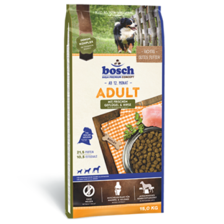 Bosch High Premium Adult Poultry & Millet Dog Dry Food 15kg