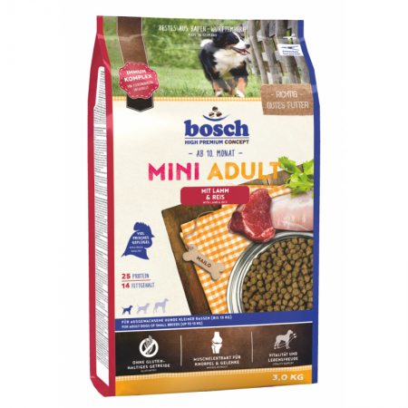 Bosch High Premium Mini Adult Lamb & Rice Dog Dry Food 3kg