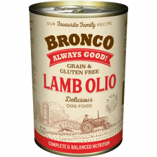 Bronco Dog Wet Food Canned Lamb Olio 390g (12 Cans)