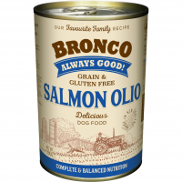 Bronco Dog Wet Food Canned Salmon Olio 390g (12 Cans)