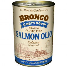 Bronco Dog Wet Food Canned Salmon Olio 390g (12 Cans)