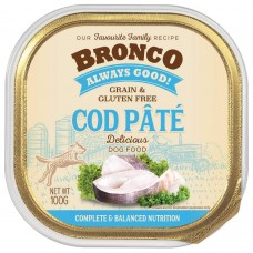 Bronco Dog Wet Food Grain Free Cod Pate Tray 100g
