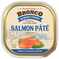 Bronco Dog Wet Food Grain Free Salmon Pate Tray 100g (6 Packs)
