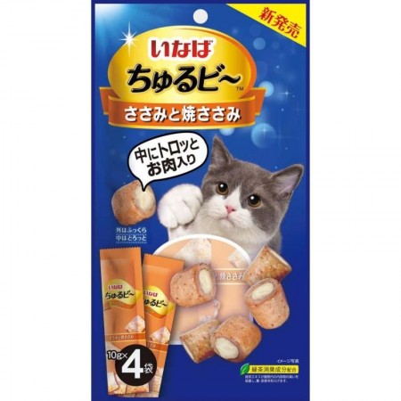Ciao Churu Bee Sasami (Chicken) Bite Sized Snack with Creamy Churu Filling 10g x 4pcs