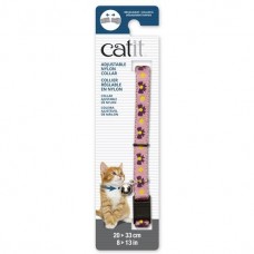 Catit Adjustable Nylon Collar with Rivets Pink with Purple Bows For Cats