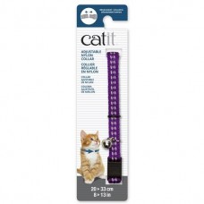 Catit Adjustable Nylon Collar with Rivets Reflective Purple For Cats