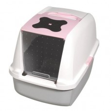 Catit Cat Litter Box Hooded Pan Pink