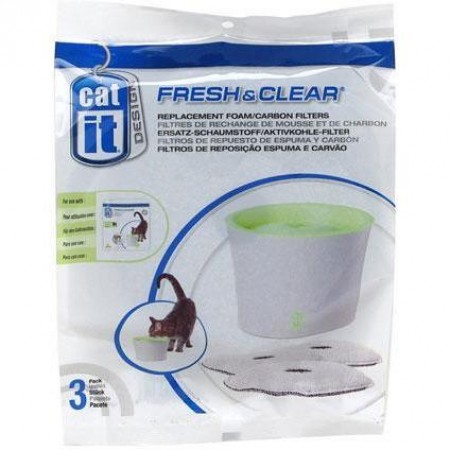 Catit Water Fountain Carbon Replacement Foam & Filter 3pcs