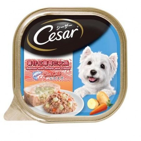 Cesar Dog Wet Food Salmon with Potato & Carrot Carton 100g (24 Packs)