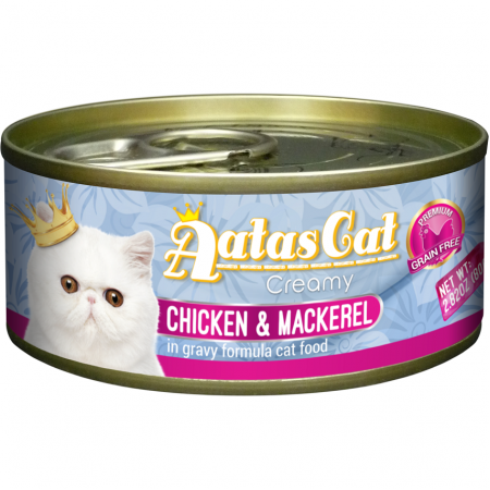 Aatas Cat Creamy Chicken & Mackerel Cat Canned Food 80g
