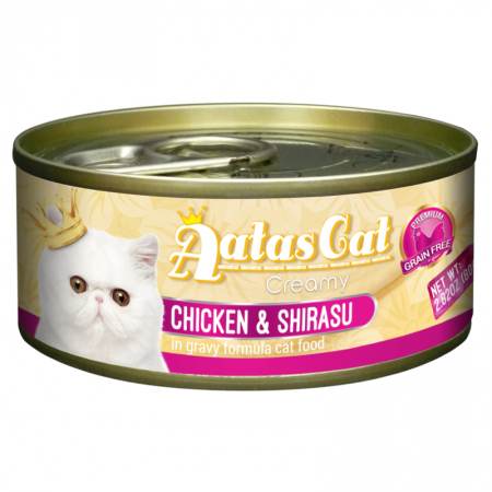 Aatas Cat Creamy Chicken & Shirasu Cat Canned Food 80g Carton (24 Cans)