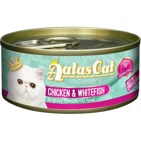 Aatas Cat Creamy Chicken & Whitefish Cat Canned Food 80g Carton (24 Cans)