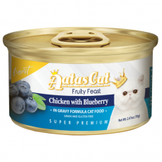 Aatas Cat Finest Fruity Feast Chicken with Blueberry in Gravy Cat Canned Food 70g Carton (24 Cans)