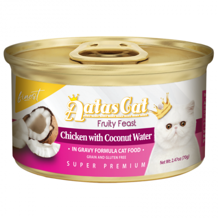 Aatas Cat Finest Fruity Feast Chicken with Coconut Water in Gravy Cat Canned Food 70g