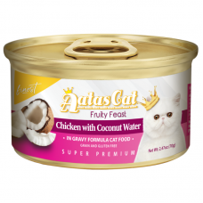 Aatas Cat Finest Fruity Feast Chicken with Coconut Water in Gravy Cat Canned Food 70g Carton (24 Cans)