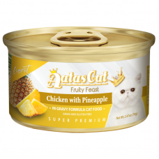 Aatas Cat Finest Fruity Feast Chicken with Pineapple in Gravy Cat Canned Food 70g Carton (24 Cans)
