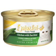 Aatas Cat Finest Fruity Feast Chicken with Zucchini in Gravy Cat Canned Food 70g Carton (24 Cans)