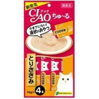Ciao Chu ru Chicken Fillet with Added Vitamin and Green Tea Extract 14g x 4pcs (4 Packs) Ciao Chu ru Chicken Fillet with Added Vitamin and Green Tea Extract 14g x 4pcs (4 Packs)
