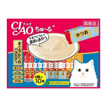 Ciao Chu ru Tuna Variety w/Added Vitamin & Green Tea Extract 14g x 40pcs (II) X2