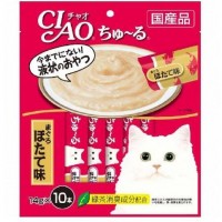 Ciao Chu ru White Meat Tuna Scallop with Added Vitamin and Green Tea Extract 14g x 10pcs (3 Packs)