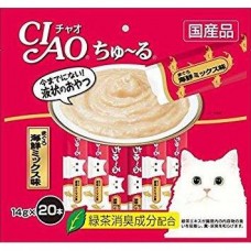 Ciao Chu ru Whitemeat Tuna with Added Vitamin and Green Tea Extract 14g x 20pcs (2 Packs)