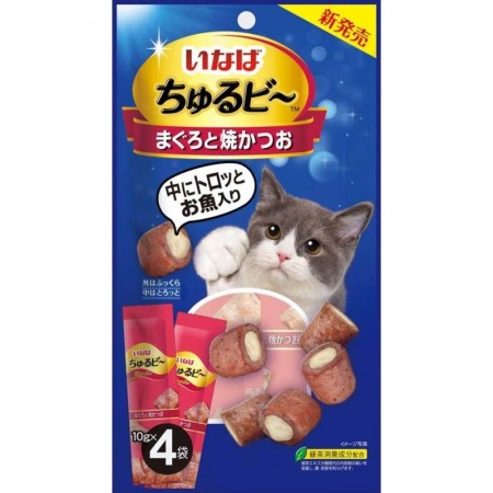 Ciao Churu Bee Maguro Bite Sized Snack with Creamy Churu Filling 10g x 4pcs (3 Packs)