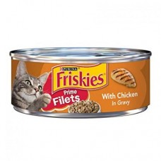Friskies Prime Filets with Chicken in Gravy Canned Cat Food 156g Carton (24 Cans)  - Contains Pork