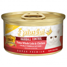 Aatas Cat Finest Daily Defence Hairball Control Tuna Whole Loin & Chicken in Jelly Canned Food 80g Carton (24 Cans)