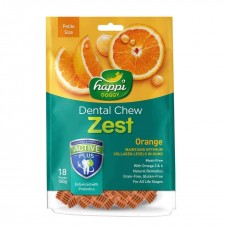 Happi Doggy Dental Chew Zest Orange Dogs Treats (2.5 Inch) 150g