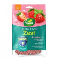Happi Doggy Dental Chew Zest Strawberry Dogs Treats (2.5 Inch) 150g