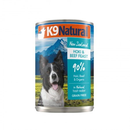 K9 Natural New Zealand Canned Food Hoki & Beef 370g  (12 cans)