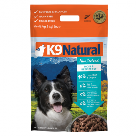 K9 Natural New Zealand Freeze Dried Food Beef & Hoki 1.8kg