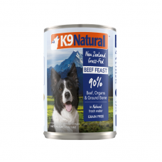 K9 Natural New Zealand Grass-Fed Beef Feast Dog Canned Food 370g (3 Cans)