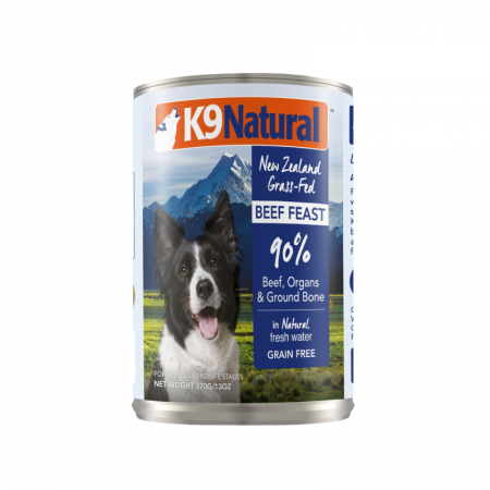 K9 Natural New Zealand Grass-Fed Beef Feast Dog Canned Food 370g (3 Cans)