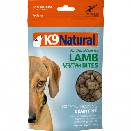 K9 Natural New Zealand Grass-Fed Healthy Bites Lamb Freeze Dried Dog Treats 50g