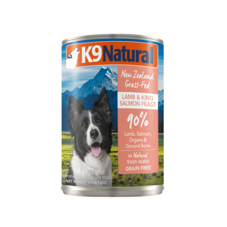 K9 Natural New Zealand Grass-Fed Lamb & King Salmon Feast Dog Canned Food 370g (6 Cans)