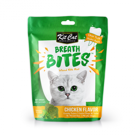 Kit Cat Treat Breath Bites Infused w/Mint Chicken 60g x3
