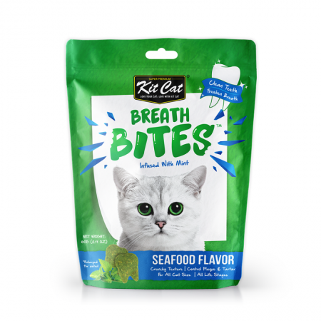 Kit Cat Treat Breath Bites Infused w/Mint Seafood 60g