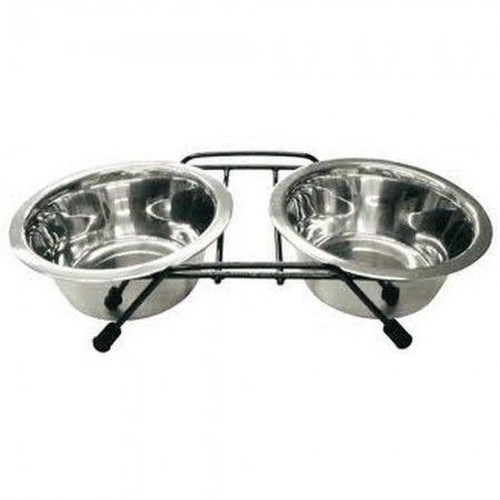 Marukan Pet Bowl Stainless Steel Double Feeder S
