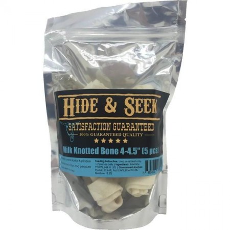 Hide & Seek Milk Knotted Bone (4-4.5) Dog Treat 5s