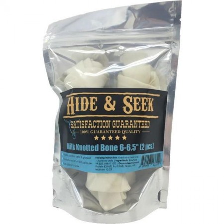 Hide & Seek Milk Knotted Bone (6-6.5) Dog Treat 2s
