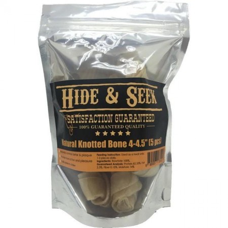 Hide & Seek Natural Knotted Bone (4-4.5) Dog Treat 5s