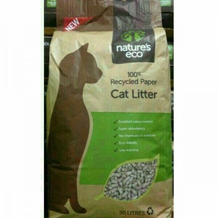 Natures Eco Recycled Paper Cat Litter 30L (2 Packs)