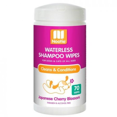 Nootie Waterless Shampoo Wipes Japanese Cherry Blossom For Dogs & Cats 70s